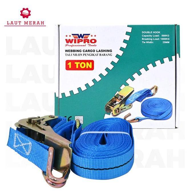 Rachet Cargo Lashing Webbing Tali Pengikat Track Belt 1 Ton 10 meter Wipro