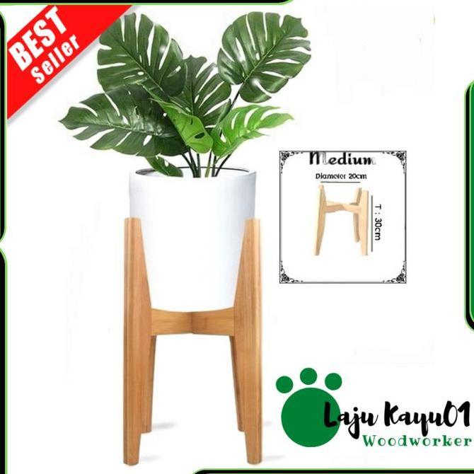 Rak Pot Bunga Tatakan Pot Standing Pot Rak Kayu Standing Planter