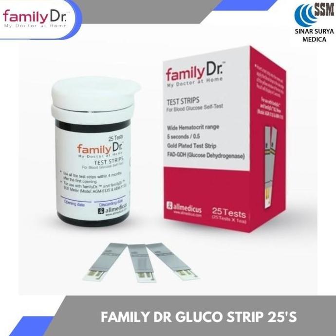 Test Strip glucose Family dr Stik gula darah gds familyDr. isi 25pcs