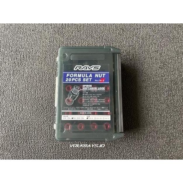 Rays Formula Nut II FN-II M12x1.5 Red 20pcs Lugnut Original Japan
