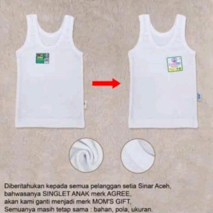LA128 >> agree kids St 04- singlet anak agree size 1-16 tahun / kaos kutang anak agree/ kaos dalam a