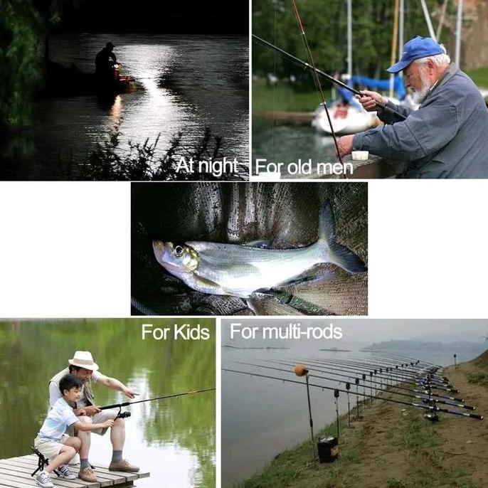 alarm pancing LED indikator suara nyaring keras alat bantu memancing ikan laut tawar danau sungai ko