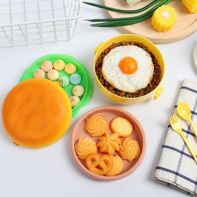 Tempat Bekal Makan Siang Pagi Lucu Unik Lunch Box Set Hamburger Burger