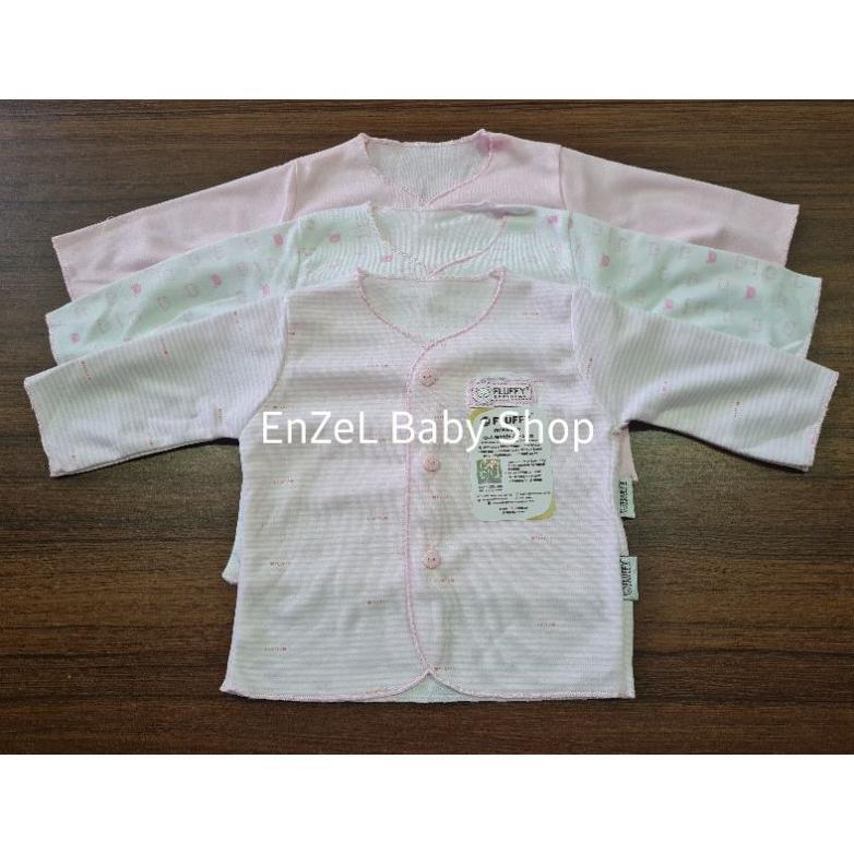 Grosir Fluffy Baju Tangan Panjang Bayi Neci 3 Pcs Seri Pink Size Newborn 0-3 Bulan / Baby Fluffy Bja