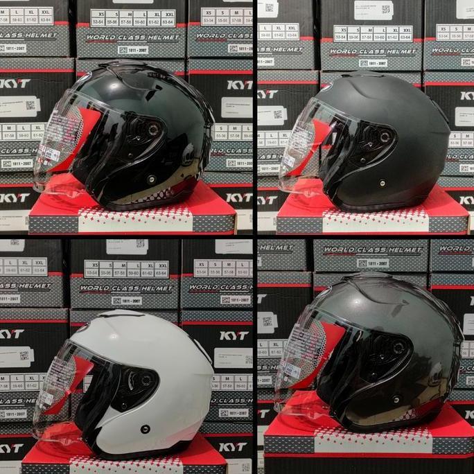 helm kyt kyoto solid warna merah/putih/hitam/hitam yg dop