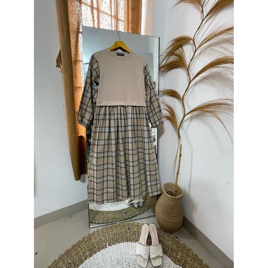 AB Collection LULA03 -15 Pakaian Muslimah Wanita Dewasa Model Terbaru Elegan Kekinian Midi Flanel Ko