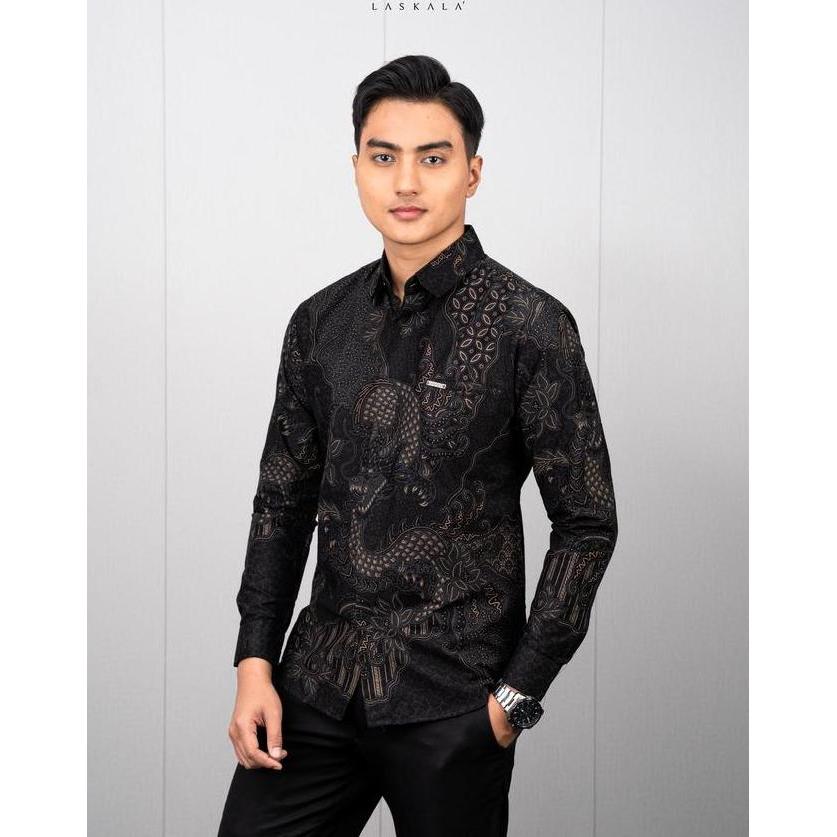 Laskala Batik Nagara Kemeja Batik Pria Slimfit Lengan Panjang