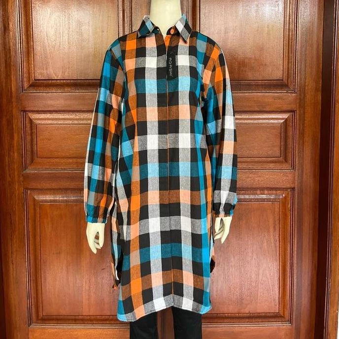 Tunik wanita jumbo motif kotak Ld 110-120