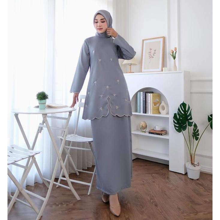 Shakila Stelan Rok Terlaris Bordir Wanita Muslim Bahan Katun Toyobo Baju Panjang Setelan Casual Dewa
