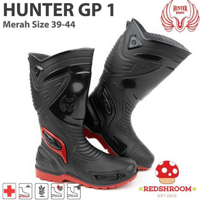 Sepatu Boots Tinggi Hunter Gp 1 Blared Shoes Karet Pria Hitam Kerja