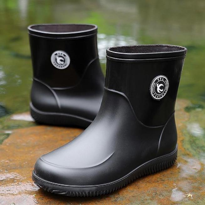 Prelesty Sepatu Sawah Pria Boot Karet Full Hitam Kerja Proyek Anti Air Banjir Hujan Pvc Cowok Dewasa