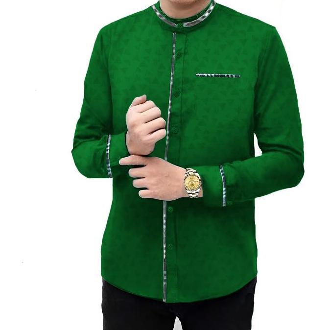 Baju Koko Pria Muslim TOYOBO MICRO Katun Motif Kotak Lengan Panjang M-3XL / 22845 HM