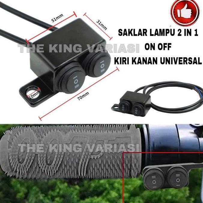 Promo SAKLAR LAMPU MOTOR 2 IN 1 UNIVERSAL / TOMBOL LAMPU 2 IN 1 / SAKLAR LAMPU MOTOR 2 IN 1 ON OFF 4