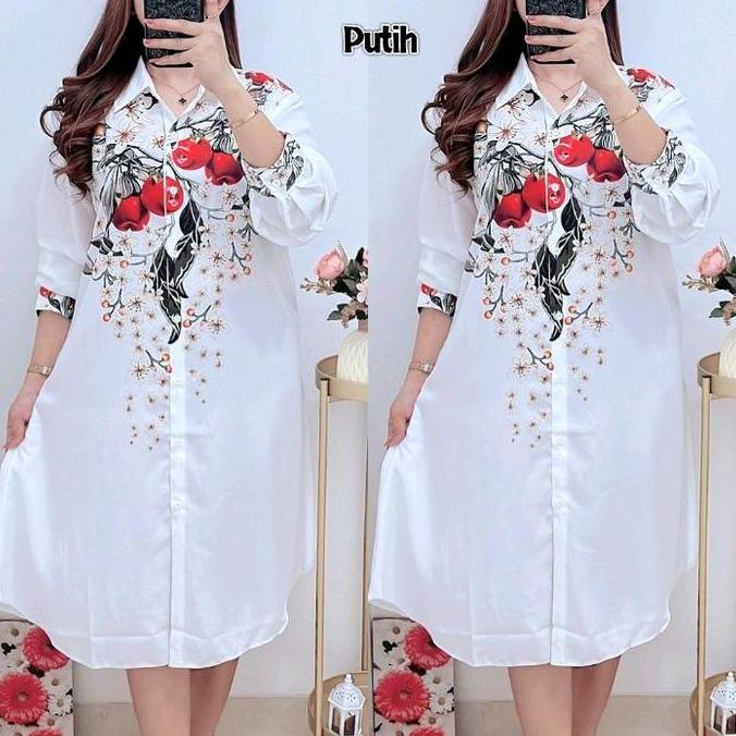 1090 KEMEJA TUNIK CHERRY LD120 KATUN SILK WANITA|TUNIK SILK|TUNIK LD120