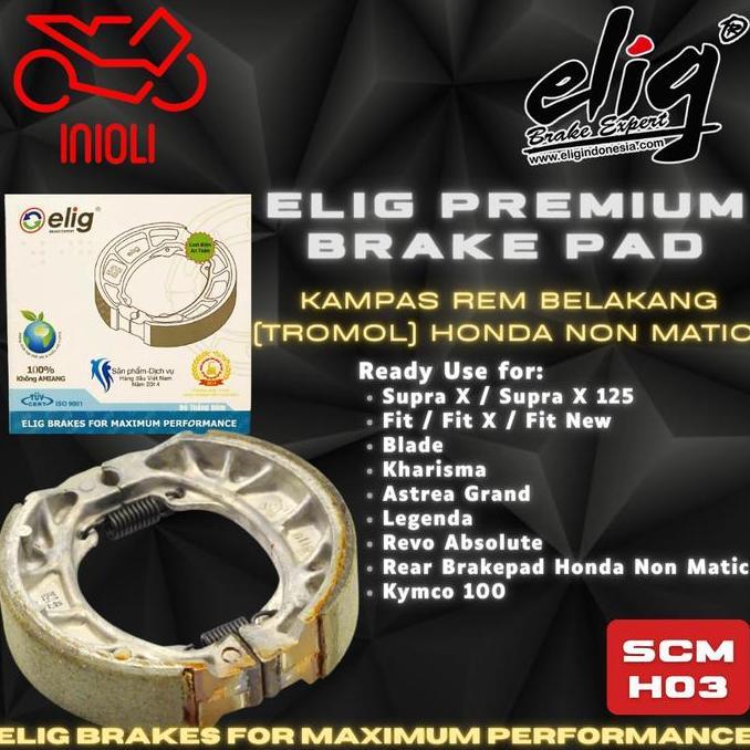 KAMPAS REM BELAKANG TROMOL ELIG SCM H03 KYMCO 100 SUPRA X FIT X BLADE KHARISMA GRAND LEGENDA ABSOLUT