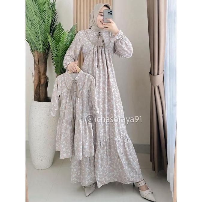 NAJWA GAMIS COUPLE  - Gamis Dress Couple (Dijual Satuan) Ibu dan Anak Perempuan