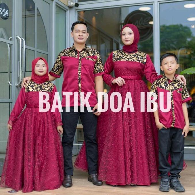 set couple keluarga couple gamis brokat mutiara