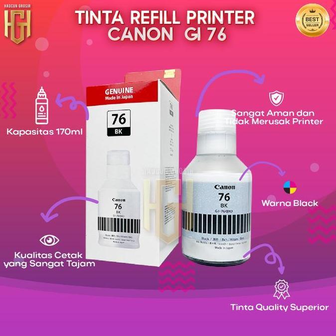 DR268 >> Tinta Canon GI-76 Refill 170ml Black Untuk Printer PIXMA GX3070 GX5070 GX6070 GX7070