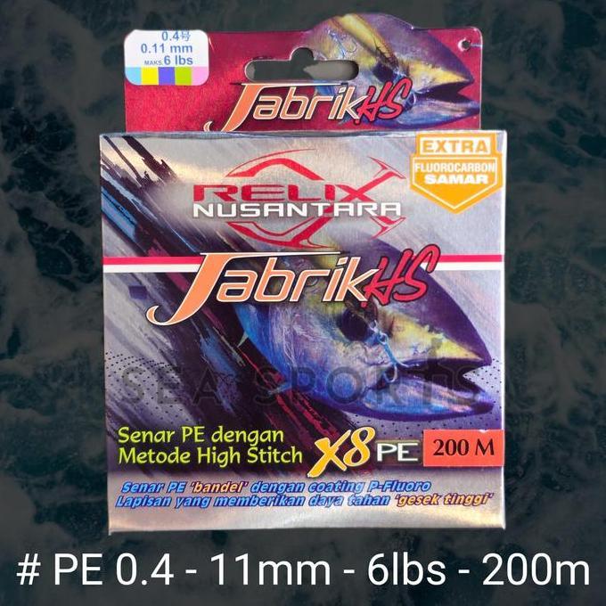 Senar PE Jabrik HS X8 Jabrik 200 Meter Jabrik 300 Meter PE Relix Nusantara Multicolor Senar Pancing