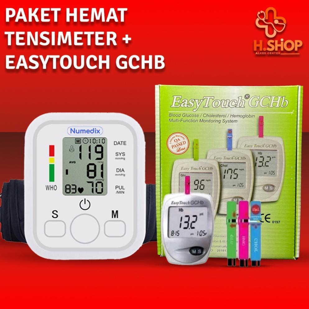 Ready Paket 4 In 1 Tensimeter Easytouch GCHb /Alat Easy Touch GCHb Easytouch Glukosa Cholestrol Hemo