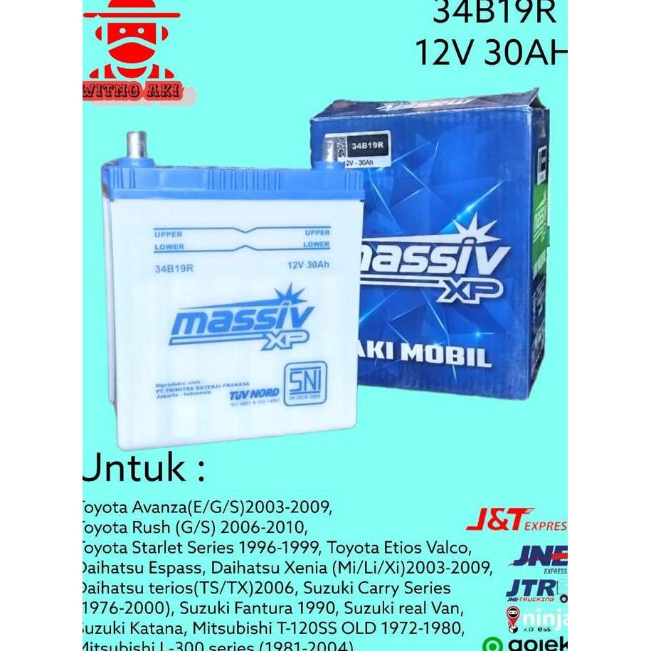 Aki/Accu mobil massiv xp basah 34b19r Avanza, terios, rush