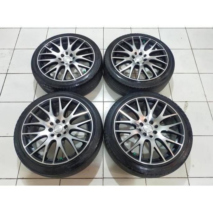 Terlaris Ready Velg Racing Hsr Nifty Ring 17 Pcd 8X100/114,3 Black Polish + Ban 205 45 R17 Accelera 