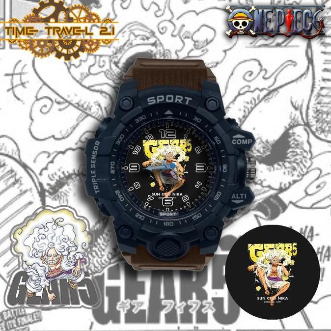 AI178 >> Jam Tangan Anak Sport One Piece Gear 5 Strap Ruber Sporty Anti Air /Jam Tangan Sport 01X7SP