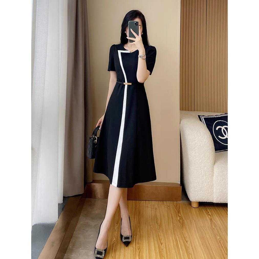 NEW PRODUCT FAN Dress Korea Putih Mewah Elegan/Gaun Pesta Hitam Korea