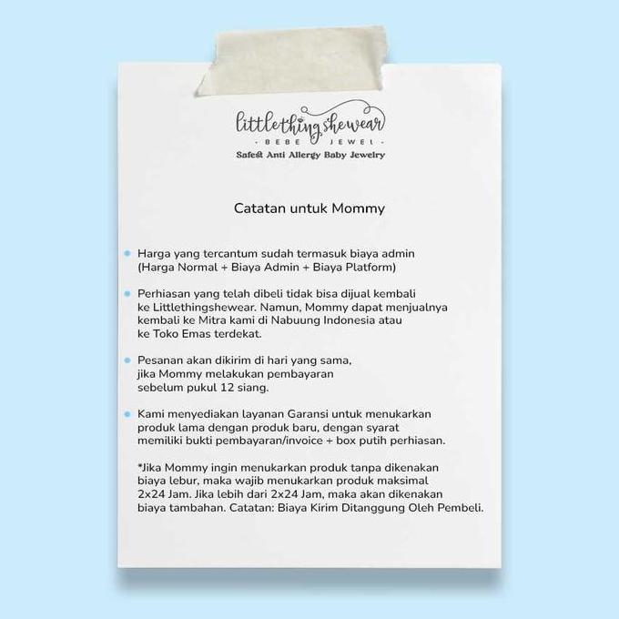 Viral  Littlethingshewear Anting Emas Bayi Kiyo Nb Loop End - Emas 17 Karat Untuk Newborn