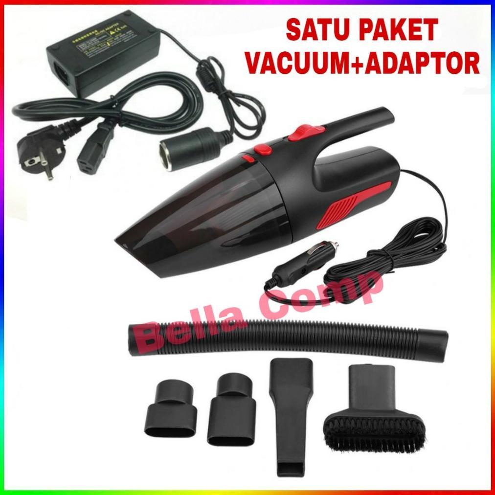 HOT DEALS (PAKET VAKUM + ADAPTOR)Penyedot Debu Portabel Genggam Pembersih Vakum Mobil untuk Mobil,Di