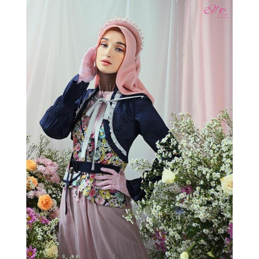 FASHION MUSLIM WANITA ESME ROZE GLAM E 100903 GAMIS SYAR I BRANDED GAMIS ESME BAJU GAMIS DEWASA TERB