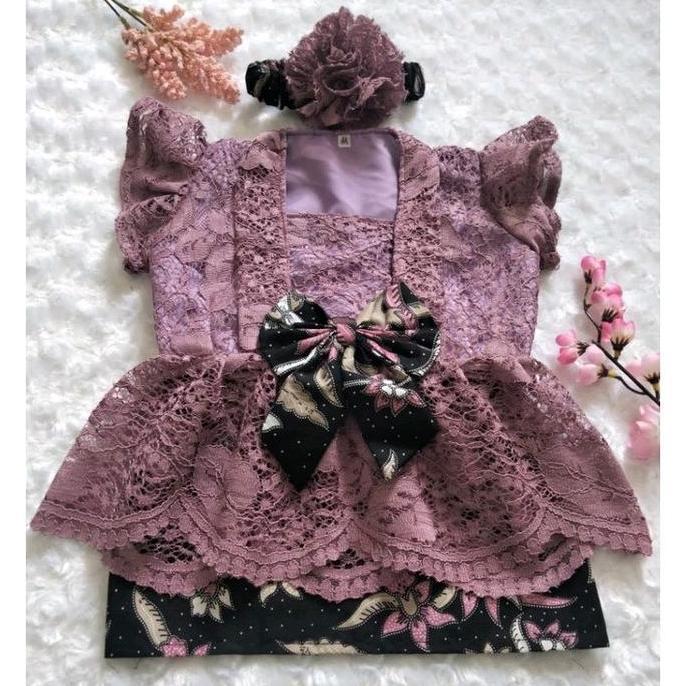 Murah  Kebaya Bayi / Kebaya Anak Modern / Setelan Kebaya Anak Ungu