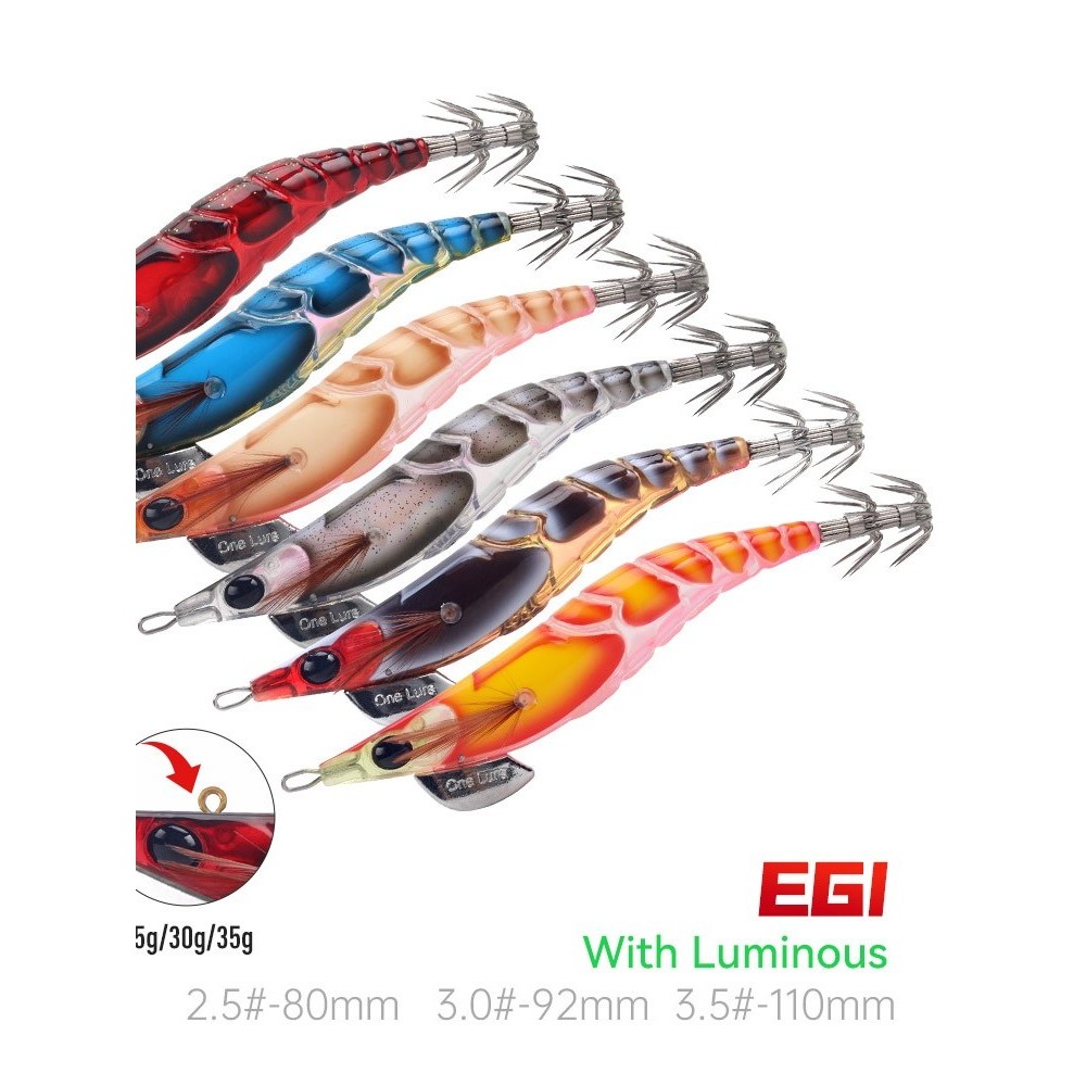 TERLARIS (COD) Kingdom EGI SHRIMPER Umpan Pancing Umpan Udang 55mm 70mm 80mm 92mm 110mm Umpan Cumi-c