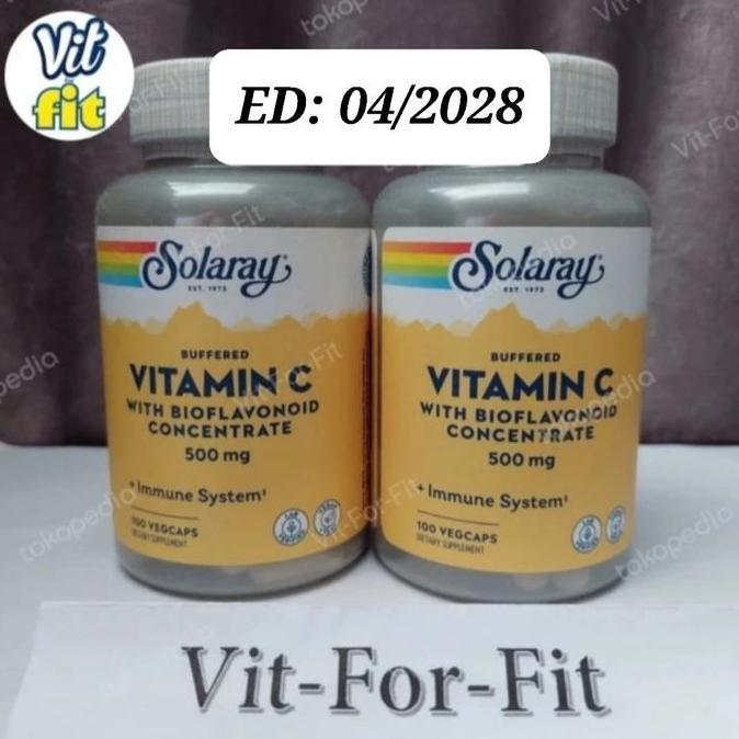 Solaray Buffered C 500 mg Bioflavonoid 100 vcaps Vitamin C 500mg