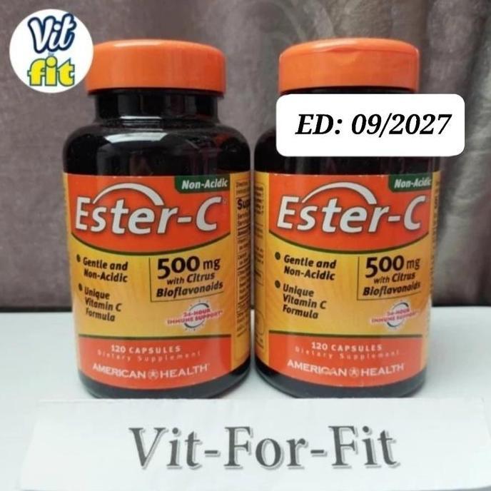 American Health Ester C 500 mg With Citrus Bioflavonoids - 120 capsules || Ester C 500mg