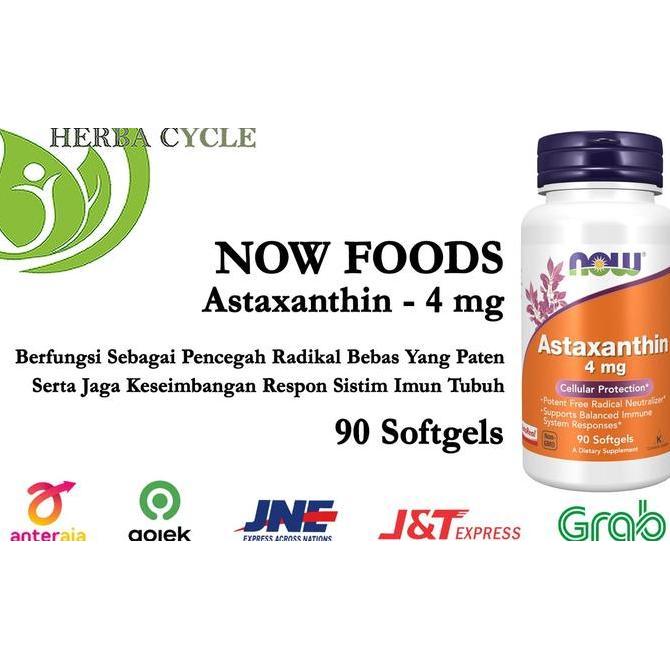 Now Foods Astaxanthin 4 mg 90 Softgels Now Astaxanthin Ori USA