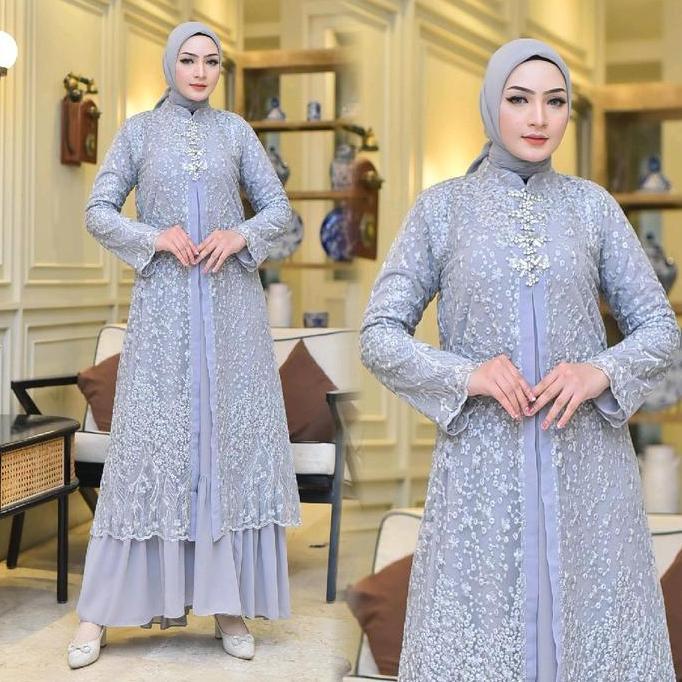 Gamis favorit Fauzan(( free hijab )) Modern-Gamis Brukat- outfit pesta mewah Premium-Gamis Pesta-gam