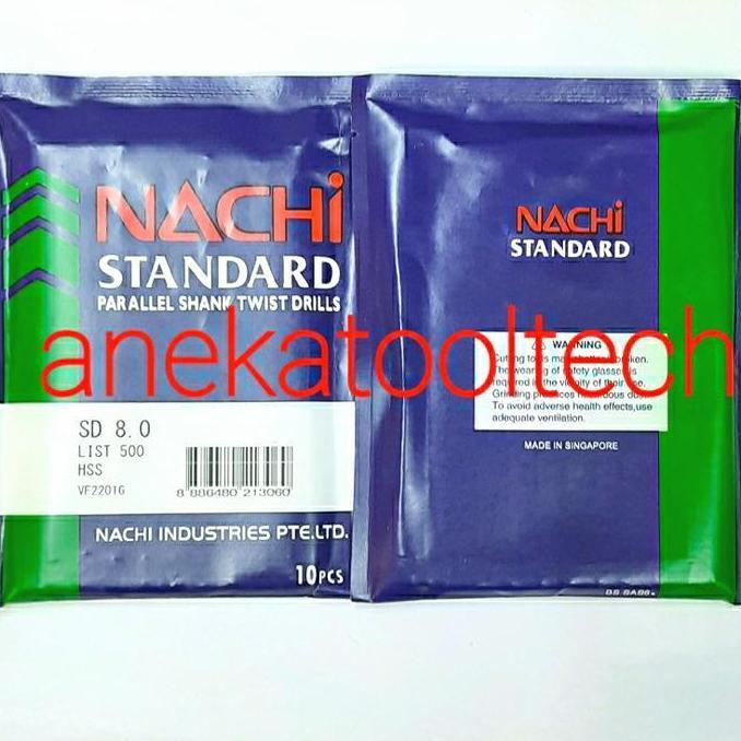 Mata bor NACHI 8mm HSS | mata bor besi hss 8mm NACHI (original)