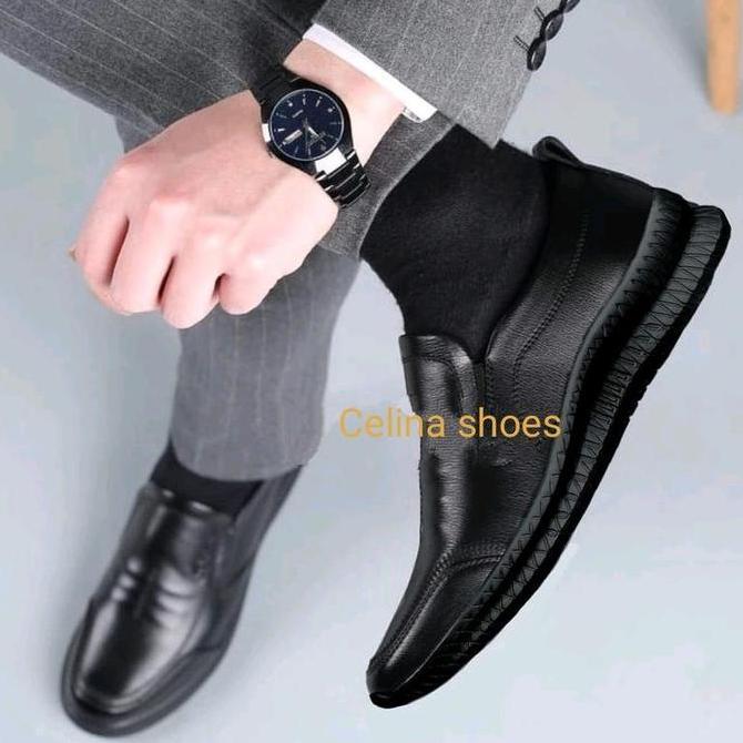 Tahan Lama Sepatu Pantofel Pria Hitam Kerja Formal Sepatu Pantofel Kasual
