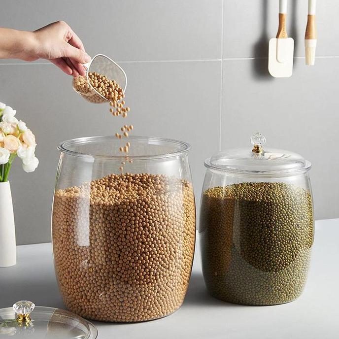 Wadah Plastik Kedap Udara Kapasitas Besar Toples Transparan Anti Bocor Tempat Penyimpanan Rempah Dap