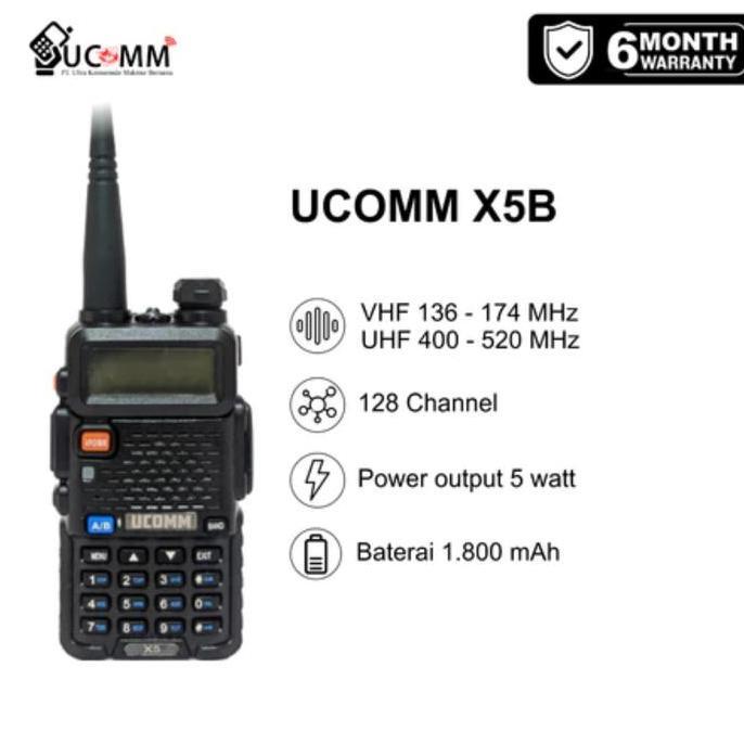 NEW UCOMM X5B X5 UV5R BFUV5R BF UV-5R HT DUAL BAND ORIGINAL GARANSI