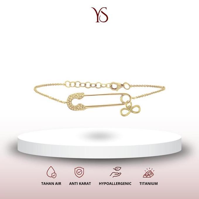 YS - Safety Pin Infinity KALUNG/GELANG Titanium Anti Karat  |
