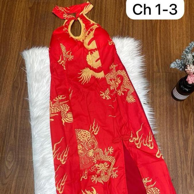 DRESS CHEONGSAM / CHONGSAM WANITA FASHION IMPORT BANGKOK / BAJU DRESS IMLEK NS