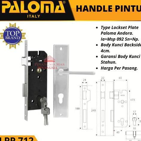 Ironbig- Handle Pintu Set Kunci Paloma Lpp 712 Kunci Pintu Rumah Gagang Pintu