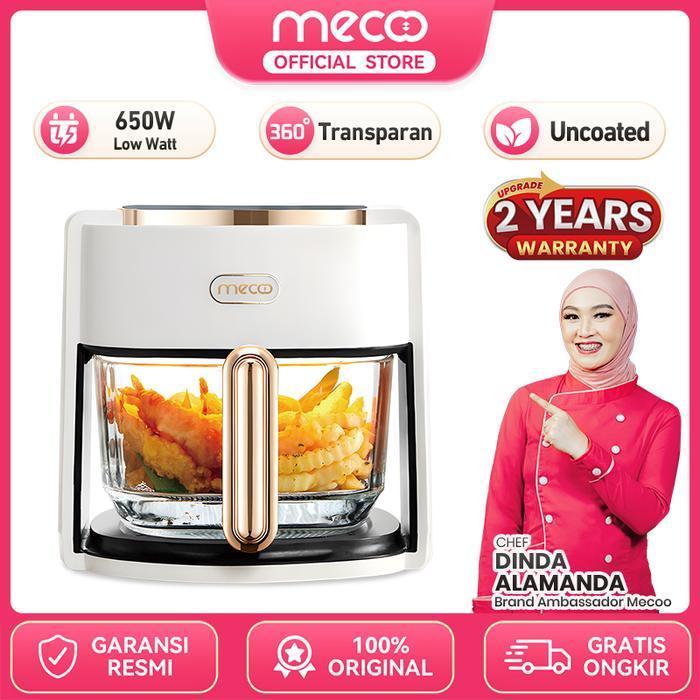 CodMecoo Most Aesthetic Transparan Air Fryer 650 Low Watt 5L Sni Hemat Listrik & Anti Jeglek Mesin P