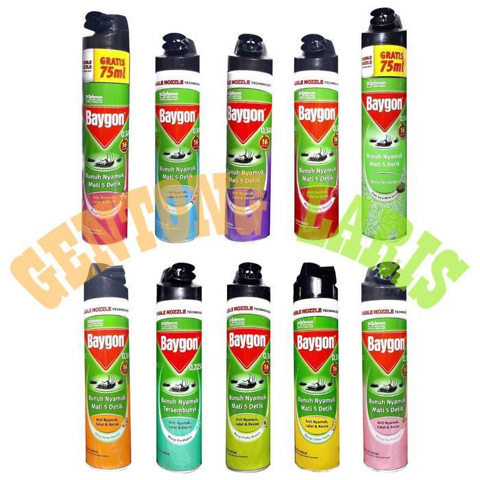 Baygon Aerosol 600ml / 600+75ml / 750ml ALL VARIANT Obat Nyamuk Spray