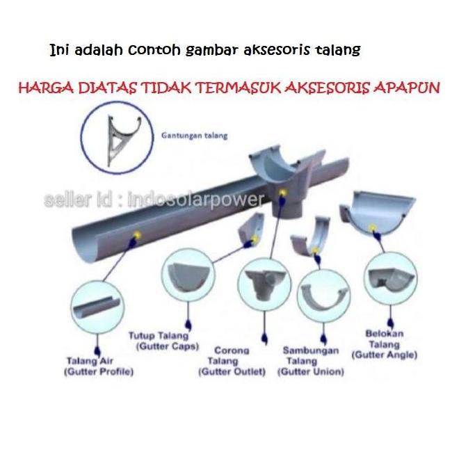 Lansungkirim- Talang Air Pvc Langgeng Hr 8" 8 Inch 4 Meter 4M Setengah 1/2 Lingkaran Langgeng8 Rain 