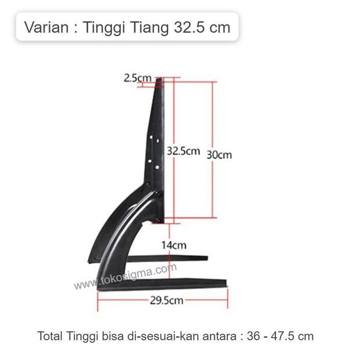 Tvxty- Bracket Tv Berdiri Di Meja Stand Desk Ev64 Led Tv 27 32 37 42 43 Inch