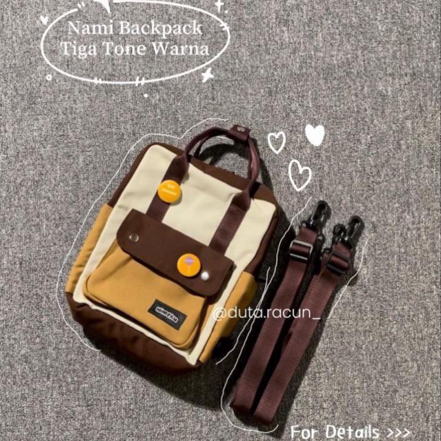 Himeku Nami Mini 3 In 1 Backpack - Tas Kecil Multifungsi - Backpack Siingbag Handbag - Ransel Wanita
