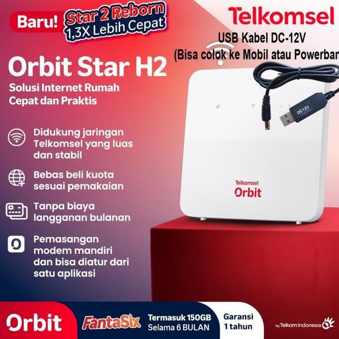 NEW Telkomsel Orbit Star H2 Modem WiFi 4G Free 150GB Penerus Orbit Star 2